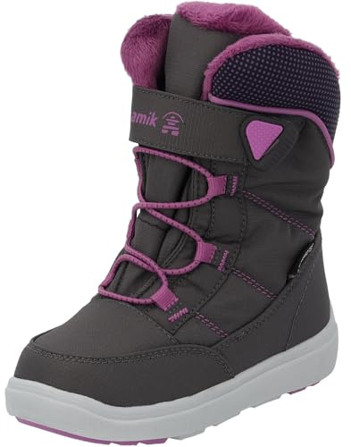 Kamik Southpole4 Stance Children's Snow Boots - Waterproof Winter Boots Warm Lined - Boys and Girls Boots - Perfect for Children's Foot, Charcoal Orchid, 10 UK Child