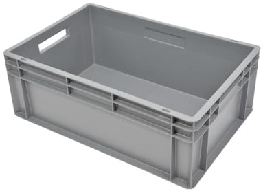 METRO Professional Eurobox, PP, 60 x 40 x 24 cm, 47 L, 25 kg, stapelbar, med handtag, grå (47 L)