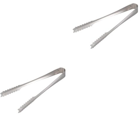 TOPBATHY 8pcs Mini Ice Cube Tongs Stainless Steel Food Serving Tongs Bread Clip Home Bar Supplies for Kitchen Use