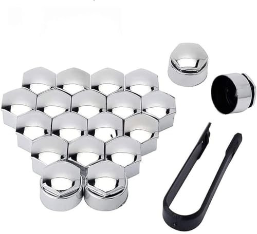 DBHDG Auto-Nabe Schraubenabdeckung für Fo-rd Everest Endeavour Raider Ranger, Anti-Staub Radmutterkappe Schraube Kappen Zubehör,CSilver-21mm