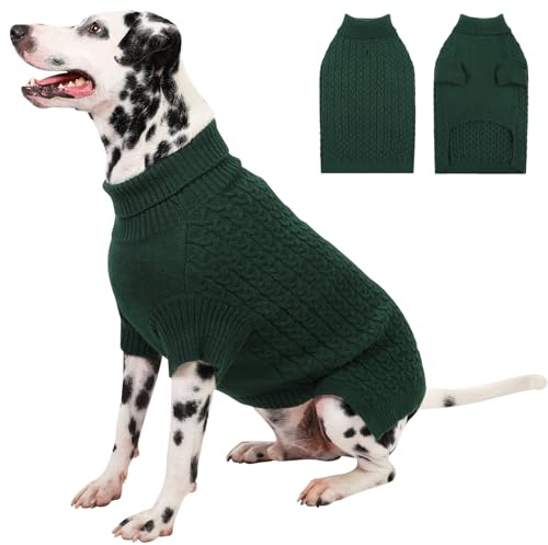 CITÉTOILE Hundepullover Rollkragen Strickpullover für Große Hunde L | Warmer Hunde Pullover, Hundepulli für Kleine Mittle Große Hunde, Geeignet für Herbst-Winter-Spaziergänge, Reisen