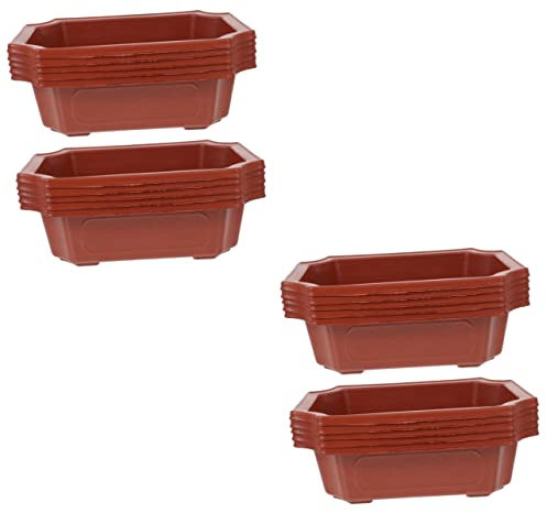 Gogogmee 20stücke Teiliges Rechteckige Bonsai-blumentöpfe Aus Kunststoff Für Innenräume Mit Perfekter Drainage Und Rutschfester Unterseite Für Pflanzen Und Sukkulenten