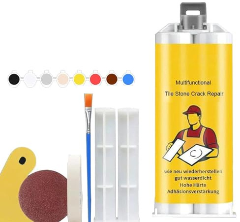 XRXRX Multifunktionale Fliese Stein Riss Reparatur-Kit,Porzellan,Fliesen Granit Und Marmor,keramische Glasur Reparatur-Paste Für Fix Gerissenen Badewanne Chip Arbeitsplatte Porzellan