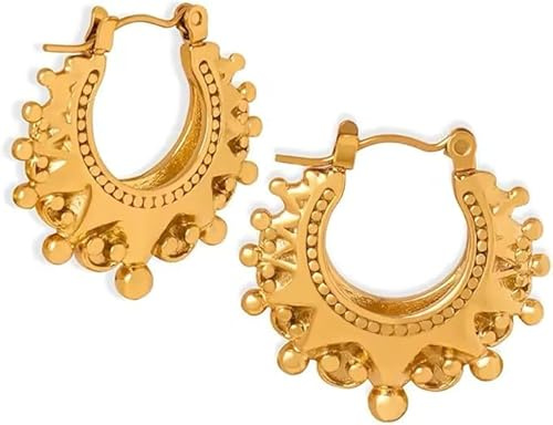 25mm round creole earrings 25mm by 25mm (Gold)