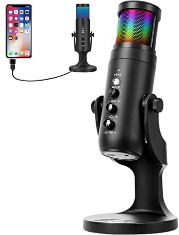 USB-Kondensator-Gaming-Mikrofon Gaming-USB-Mikrofon für PC und Telefon