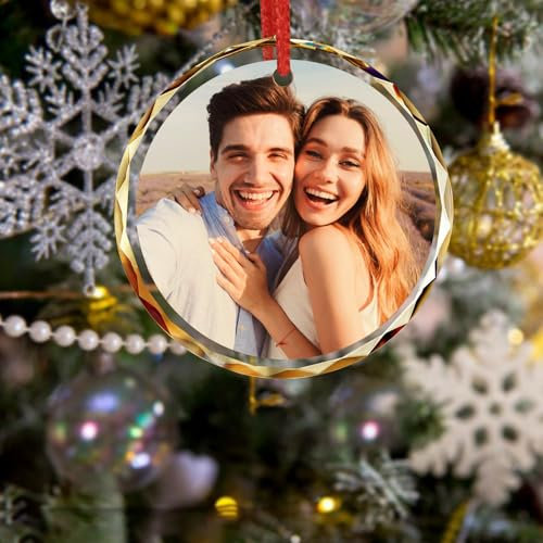 Personalisierte Weihnachtskugeln mit Foto;2D Acryl Foto Dekoration;Weihnachtsbaum Handlauf Mantel Dekoration;Weihnachtskugel Personalisiert für Die Christbaumdekoration,Familie,Freunde