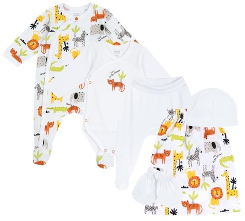 Chicco Sparkdräkt set, långärmad bodysuit, damask, mössa, vantar, babyunderkläder 0-24, flerfärgad, 3 månader, Flerfärgad, 3 mesi