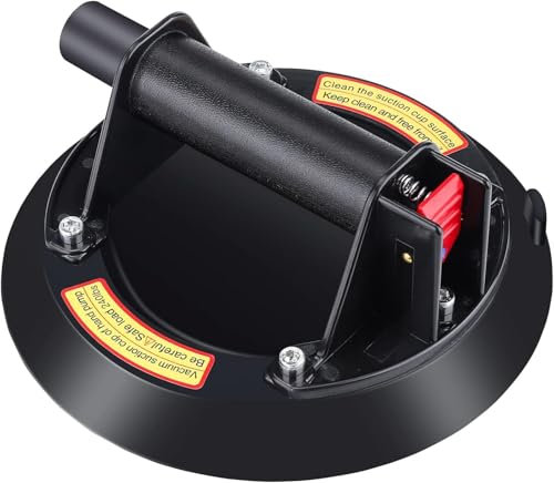 Ventose per Piastrelle - Ventose per Sollevamento 8 Pollici capacità di carico massima 300 kg Ventose per Vetro con valvola dell'aria per vetro piastrelle marmo porte finestre e mobili(Nero)