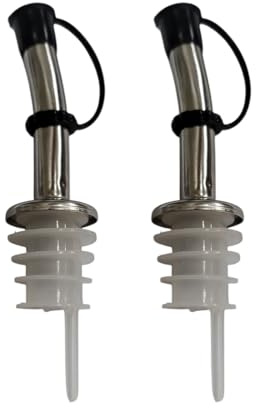 FAST WORLD SHOPPING ® 2 Dispenser Dosatori per Bottiglia, Beccucci Mescitori, Tappi Salvagoccia Richiudibili - Versatori Olio, Aceto, Vini e Liquori, Evitano Gocce e Sprechi, Prevengono l'Ossidazione