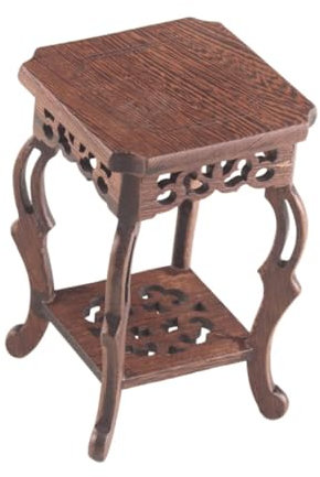 Qianly Small Plant Display Holder 8 X 8 Cm for Indoor Use, Deep Brown