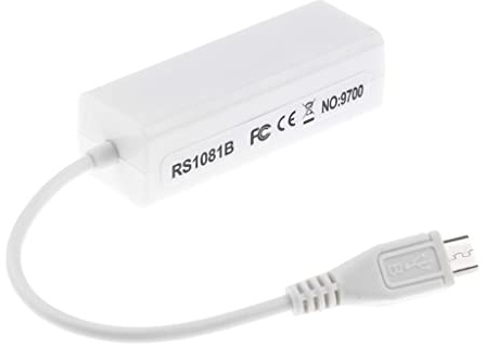 Micro USB a RJ45 LAN 10/100Mbps Fast Ethernet tarjeta adaptador de red blanca