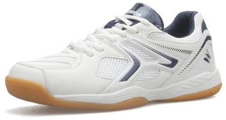 sekiueo Scarpe da Tennis da Tavolo Uomo Donna Scarpe da Badminton Antiscivolo Scarpe Sportive da Campo per Camminare Correre Tennis,Bianca,43 EU