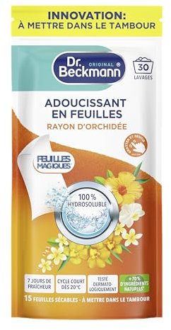 Dr. Beckmann Feuilles Magiques® - Adoucissant en Feuilles - Rayon d'Orchidée x30 Lavages