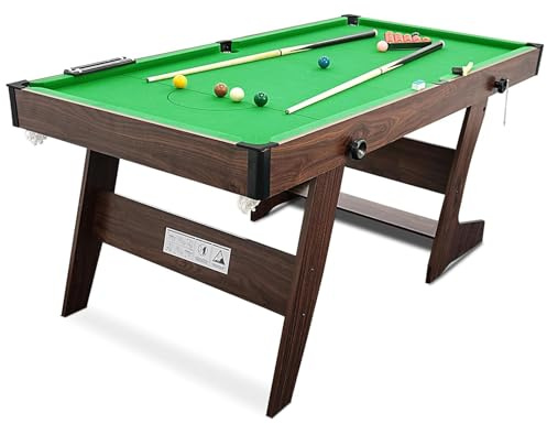HLC Table de Billard Pliable avec Accessoires complets Trois Couleurs, pour Votre Famille et Vos Enfants-Dimensions (L x l x H) : 183 x 91.5 x 79cm, Table Billard Pliable