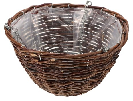 Toddmomy Cesta Colgante Tejida de Mimbre E Hierro para Flores | Uso en Hogar y Patio, Estilo Chic y Elegante, para Plantas y Vegetación Color Aleatorio