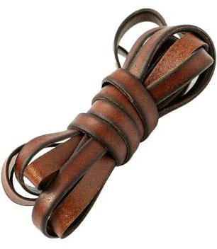 WanMing 5m 3/4/5/6/8/10mm Flache Echtlederschnur Schnürstreifen Flechtschnur Für DIY Armband Halskette Schmuck Bastelmaterial