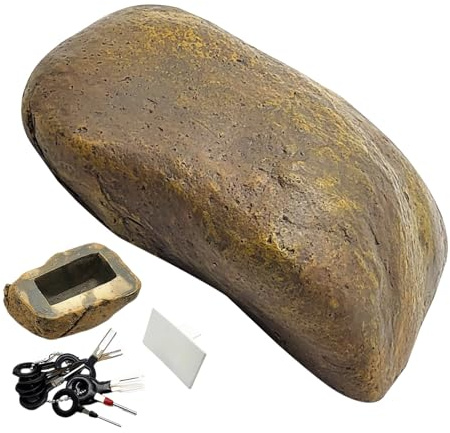 Piedra Con Compartimiento Secreto - Escondite Llave Para Exterior | Imitación De Piedra Claves Secretas Llaves De Piedra Artificial | Decorativo Decorativo Para Espacio Al Aire Libre Como Piedra