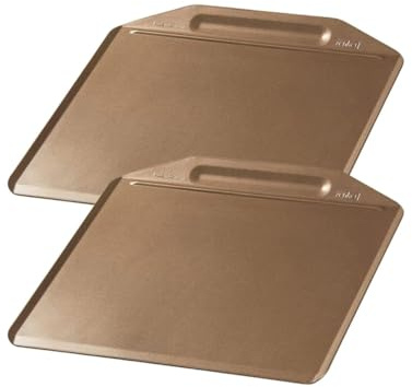 Zenker Lot de 2 plaques à pâtisserie 36 x 33 cm en acier inoxydable | Cuisson sans accroche, Format 36 x 33 cm, Acier pour une bonne tenue, Lot de 2 plaques, Nettoyage au lave vaisselle