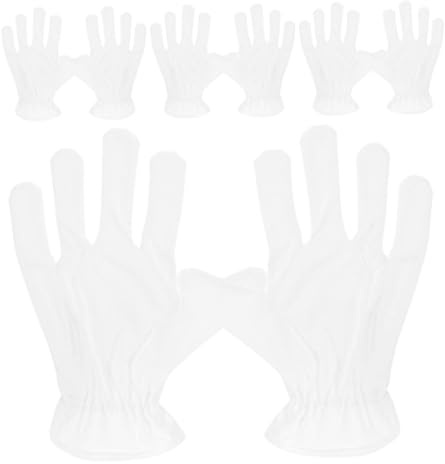 DIYEAH 4 Paar Weiße Microfaser Handschuhe für Schmuck und Uhren Bequeme und Antistatische Arbeitshandschuhe für Saubere und Sensible Oberflächen bei Etikette Veranstaltungen