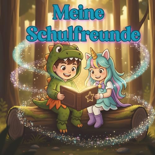 Meine Schulfreunde - Ein tierisch starkes Freundebuch: Zum Ausfüllen, Eintragen und Verschenken – mit süßen Tierkindern, bunter Jahreszeiten-Landschaft und viel Platz für die besten Schulfreunde