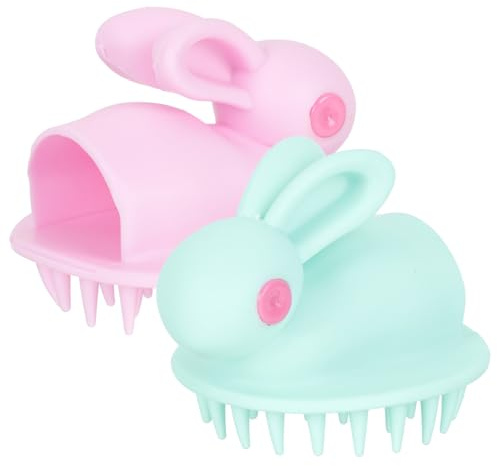 ETHZZLE 2Pcs Scalp Brush Soft Hair Scalp Massager for Bathing Gentle Cradle Cap Treatment and Deep Cleaning Massage for Newborns Light Green Pink