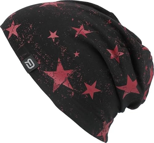 RED by EMP Unisex schwarze Mütze mit Sternen Standard
