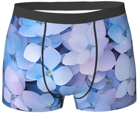 WBQLSL Boxer imprimé hortensia – Confortable pour la maison, les trajets et le sport, Noir , XXL