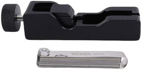 OEBUAFI Strumento per Candele, Tastatore in Acciaio a 32 Lame, Strumento Regolabile per Distanziare Le Candele per Veicoli per la Maggior Parte delle Candele con Filettatura da 10 Mm 12 (Black)