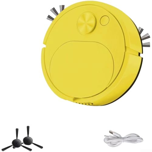 Robot aspirador de cuerpo delgado con funciones de limpieza 3 en 1, incluyendo succión de barrido y trapeador con puerto USB (C)