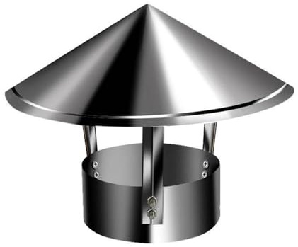 Comignolo Canna Fumaria, Comignolo Antivento Antipioggia in Acciaio Inossidabile 304, Cappello per Canna Fumaria Conico per Diametro 75-315mm(100 mm/3.9 in)