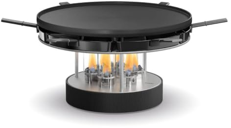 höfats - Barbacoa de mesa CIRCLE 35 Pro con juego de sartenes - Plancha para interiores y exteriores - Hasta 4 horas de barbacoa sin electricidad ni carbón, control de temperatura continuo - Ø35 cm