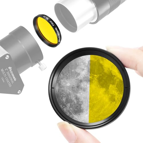 Astromania Telescope Filter 2 Inch - #15 Yellow Orange, Planetary Filter for Astronomy Telescope & Eyepiece, Telescope Color Filter for Enhancing Contrast in Lunar Planetary Observation