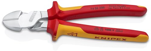 KNIPEX Kraftsidavbitare i SB-förpackning förkromad Isolerat, 74 06 200 SB