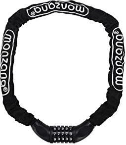 MONZANA® Fahrradschloss 120cm Zahlencode 6mm Stahlkettenglieder 5-stelliges Motorrad Fahrrad Zahlenschloss Kettenschloss