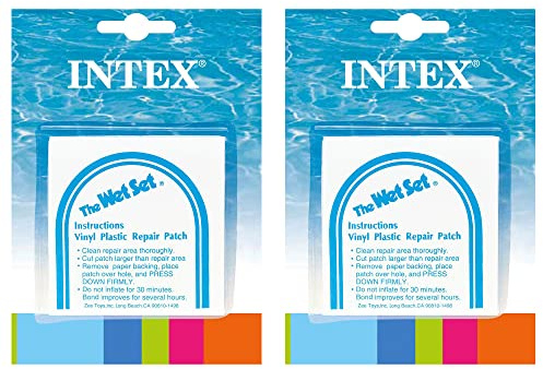 INTEX Wet Set Adhesive Vinyl Plastic Swimming Pool Tube Repair Patch, 12 Pack