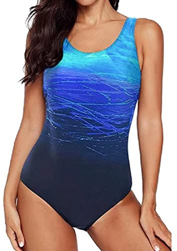 Sweetneed chida yi Costume Intero Donna Costume Intero Sportivo Costumi Interi con Coppe Imbottiti Push Up Costume Contenitivo Pancia Curvy Beachwear