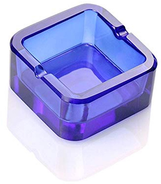 Lxuwbd Ashtray, Crystal Glass Ashtray (blue, small)