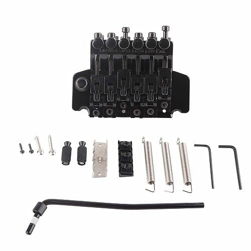 Tremolo Bridge System Double Locking Tremolo-System Vibrato Brücke für E-Gitarre für E-Gitarre(Schwarz), SpielzubehörE-Gitarren-Zubehör