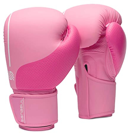 Sanabul Easter Egg Boxing Gloves for Women, Pro Training MMA Kickboxing Muay Thai Gloves, Sparring Punching Heavy Bag, Coral 14 oz