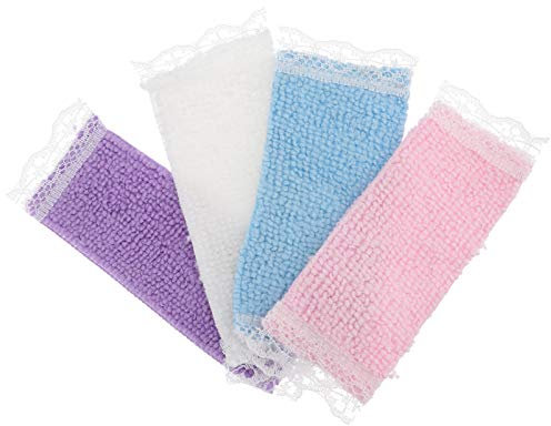 TOYANDONA 4Pcs Dollhouse Miniatur Bad Handtuch Miniatur Bad Handtücher DIY Dekorationen Mini Handtuch Verzierungen Zufällige Farbe