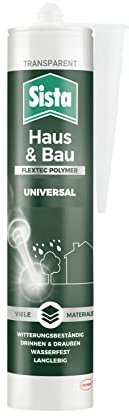 Sista Haus & Bau Universal FlexTec Polymer, Universal-Silikon für Fugen innen & außen, witterungsbeständige Dichtmasse für viele Materialien*, wasserfeste Fugenmasse, 1x280ml Kartusche, transparent