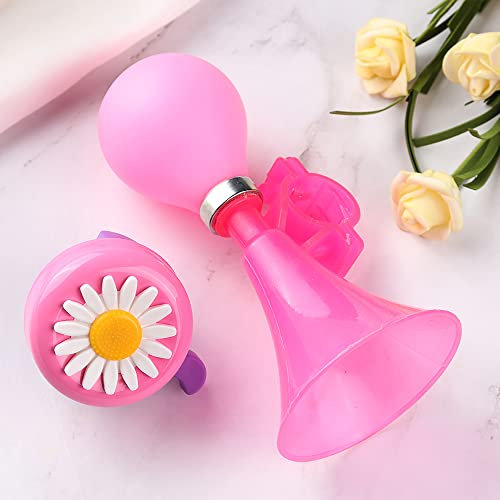 Fahrradklingel für Mädchen und Jungen mit Fahrradhupe Kinder-Blumen Design (Blau/Rosa)