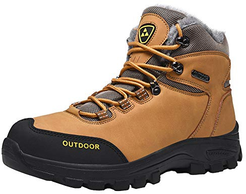 SPSHOOS Chaussures d'hiver Homme Chaussures Trekking Bottes De Neige Étanche Outdoor Winter Boots Kaki 42