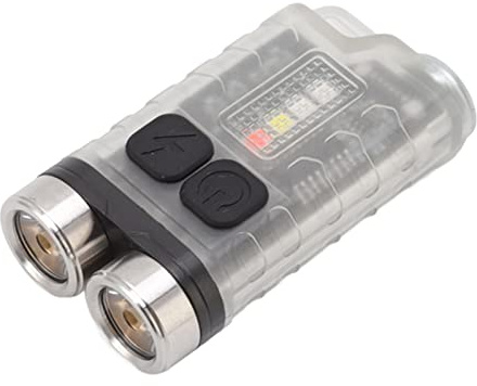 Linterna Mini Llavero V3, USB Recargable 900LM Linternas Pequeñas Llavero con Luz LED de Bolsillo para Acampar Senderismo Emergencias - IP65 a Prueba de Agua, Succión Magnética (Blanco)