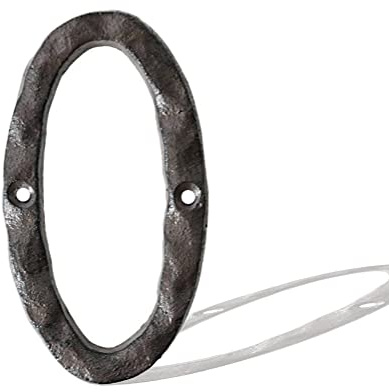 Hausnummern, aus Gusseisen, aus Metall, 14 cm, robust, schwer, geprägt, Haus-Adress-Zahlen 0 bis 9, für drinnen und draußen, für DIY-Projekte, hängende Wandschild, Buchstaben, Dekor