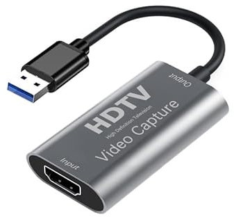 Video Capture Card HDMI to USB, 4K30 Input 1080P60 Output, Low-Lag Streaming for OBS, Plug and Play, for Windows and Mac OS, Game and Recording, Calls