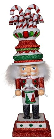 Kurt Adler Hollywood Nutcrackers™ Zuckerstangenhut mit Trommel Nussknacker, 40,6 cm