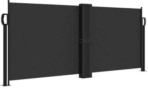 vidaXL Tenda da Sole Laterale Retrattile Nera 100x1000 cm
