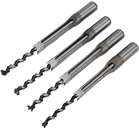 Brocas para Orificios Cuadrados Juego de Acero para Rodamientos de Carpintería Vástago Universal de 11 a 12,7 Mm Sujeción Estable para Madera de Partículas MDF