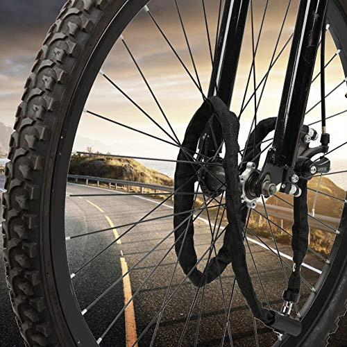 Cerradura de cadena de bicicleta Cerradura de cadena de seguridad Antirrobo Durable para Moto Scooter Eléctrico 1.2M, Adecuado para Bicicleta, Motocicleta, Scooter Eléctrico